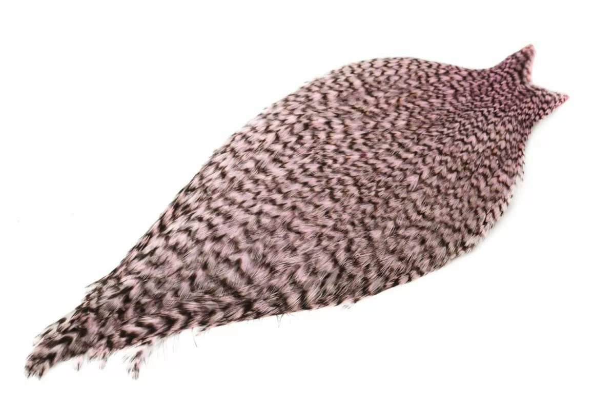 American Rooster Cape Grizzly Dyed Shell Pink 3 American Rooster Cape Grizzly Dyed Shell Pink