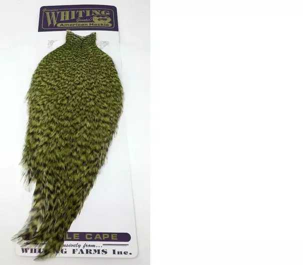 American Rooster Cape Grizzly Dyed Olive 3 American Rooster Cape Grizzly Dyed Olive